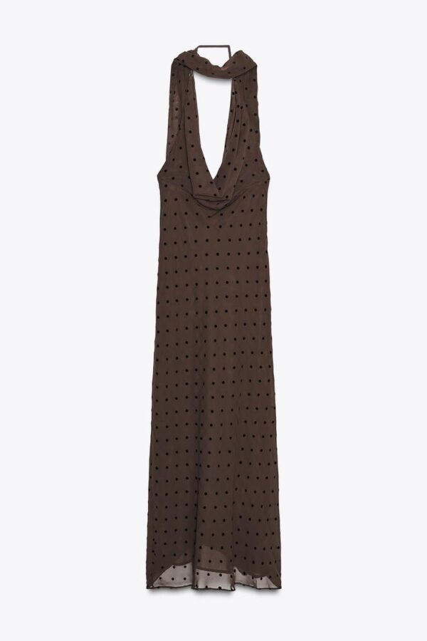 POLKA DOT SCARF MAXI DRESS